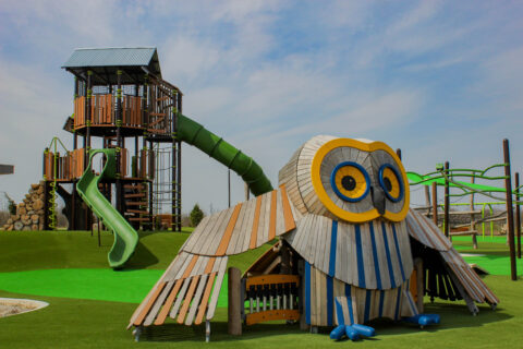 Grassy Creek Regional Park Playground, including a large owl feature