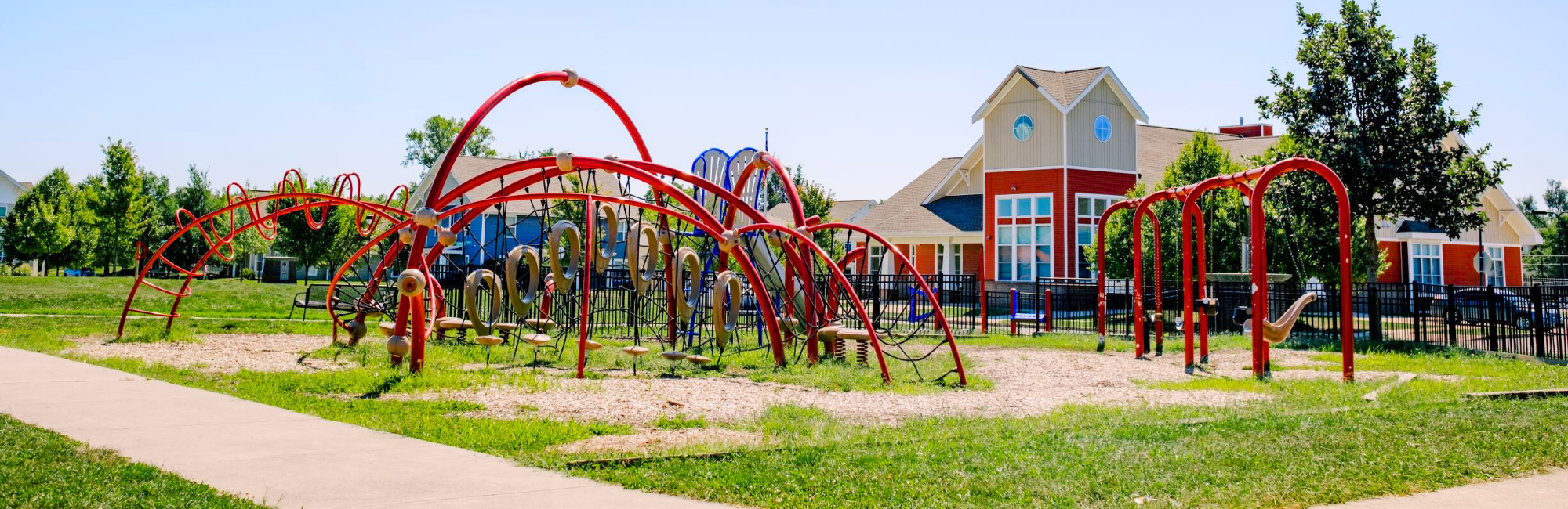 park in a neighborhood with a playground