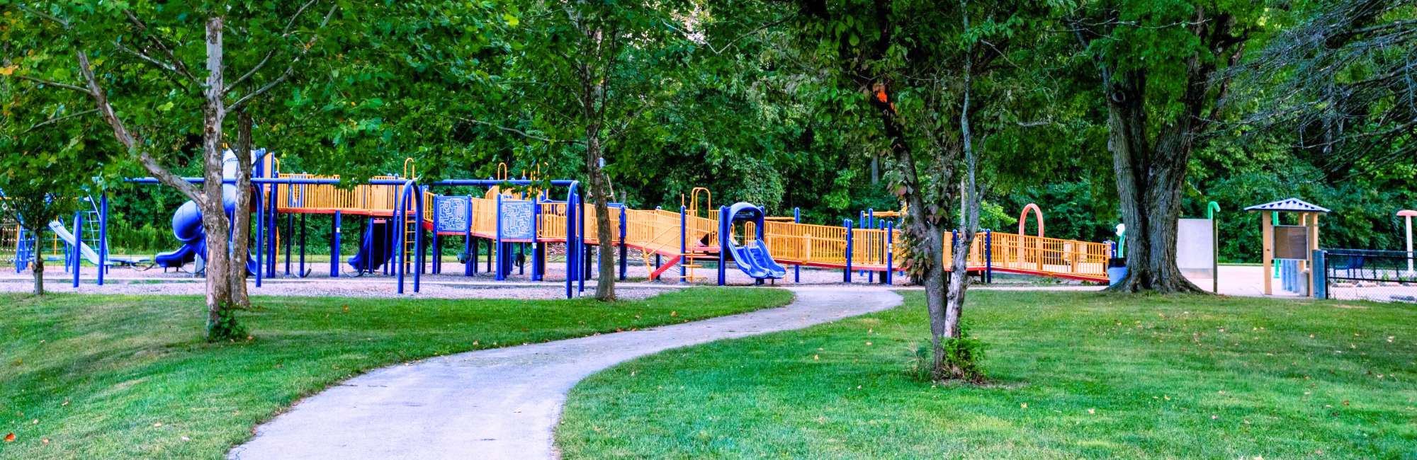 Park with a large expansive playground