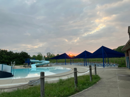 Sahm Park Pool at sunset