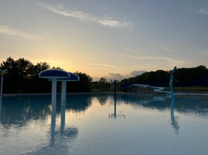 Sahm Park Pool at sunset