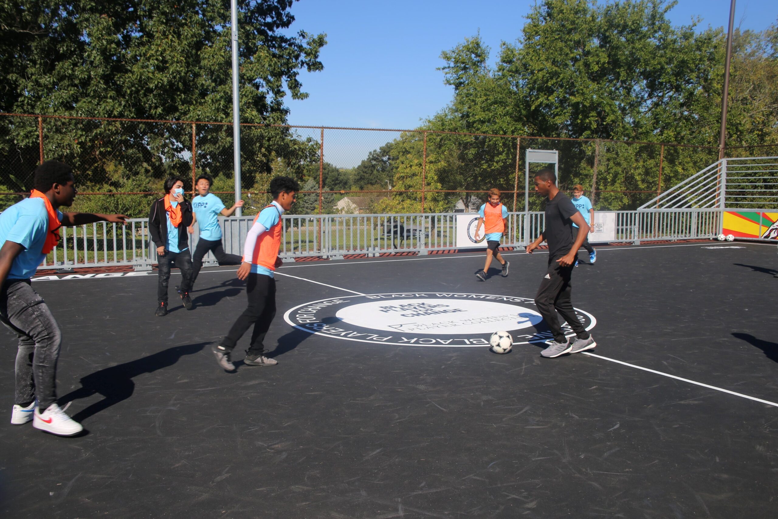 Children playing futsal